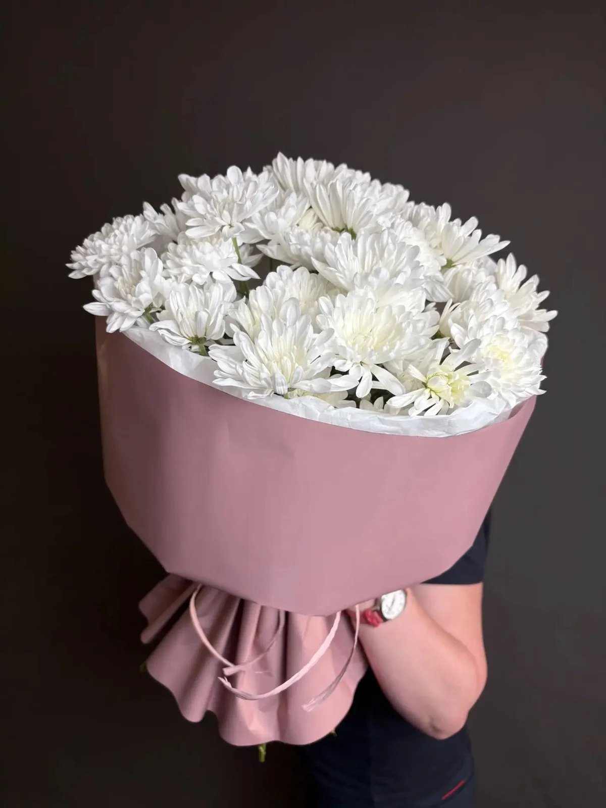Моно букет из кустовой хризантемы - фото 1